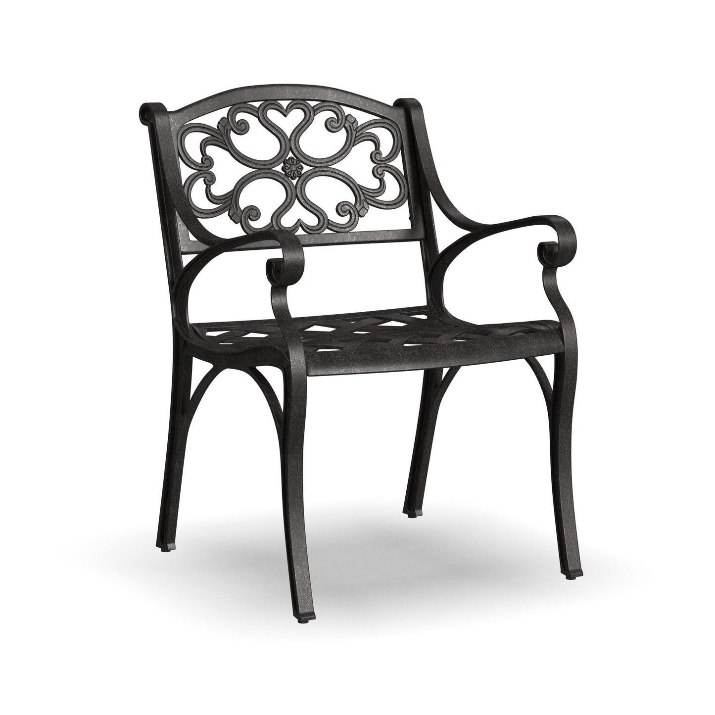 Ensemble de repas d'extérieur Sanibel en aluminium bronze, 7 pièces, comprenant une table ovale de 72 pouces et six chaises à accoudoirs de Homestyles.