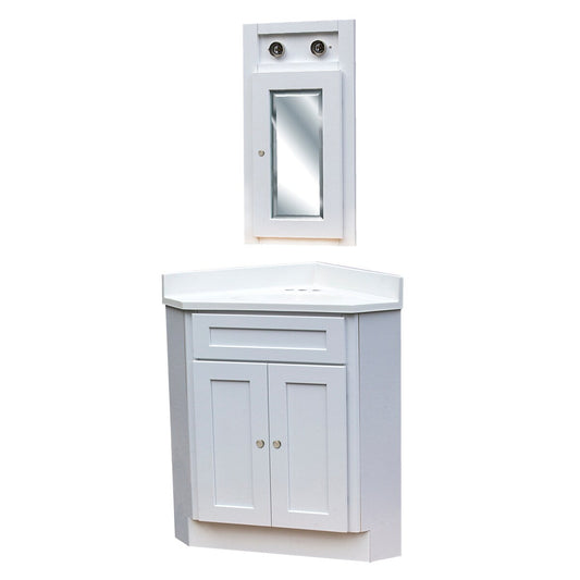 Ensemble de 3 pièces pour meuble-lavabo d'angle Shaker