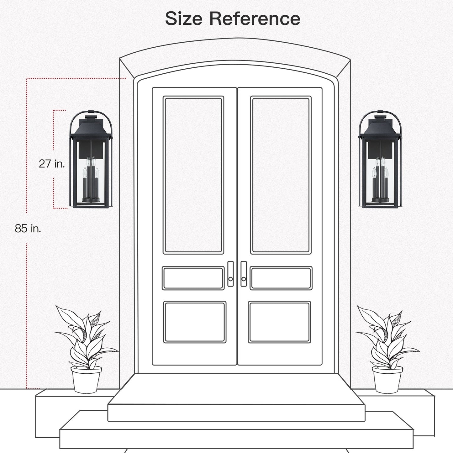 Applique murale extérieure noire Brits
