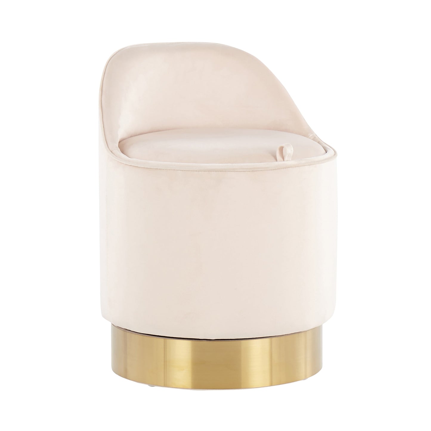 Tabouret de coiffeuse pivotant en velours Corday de Silver Orchid