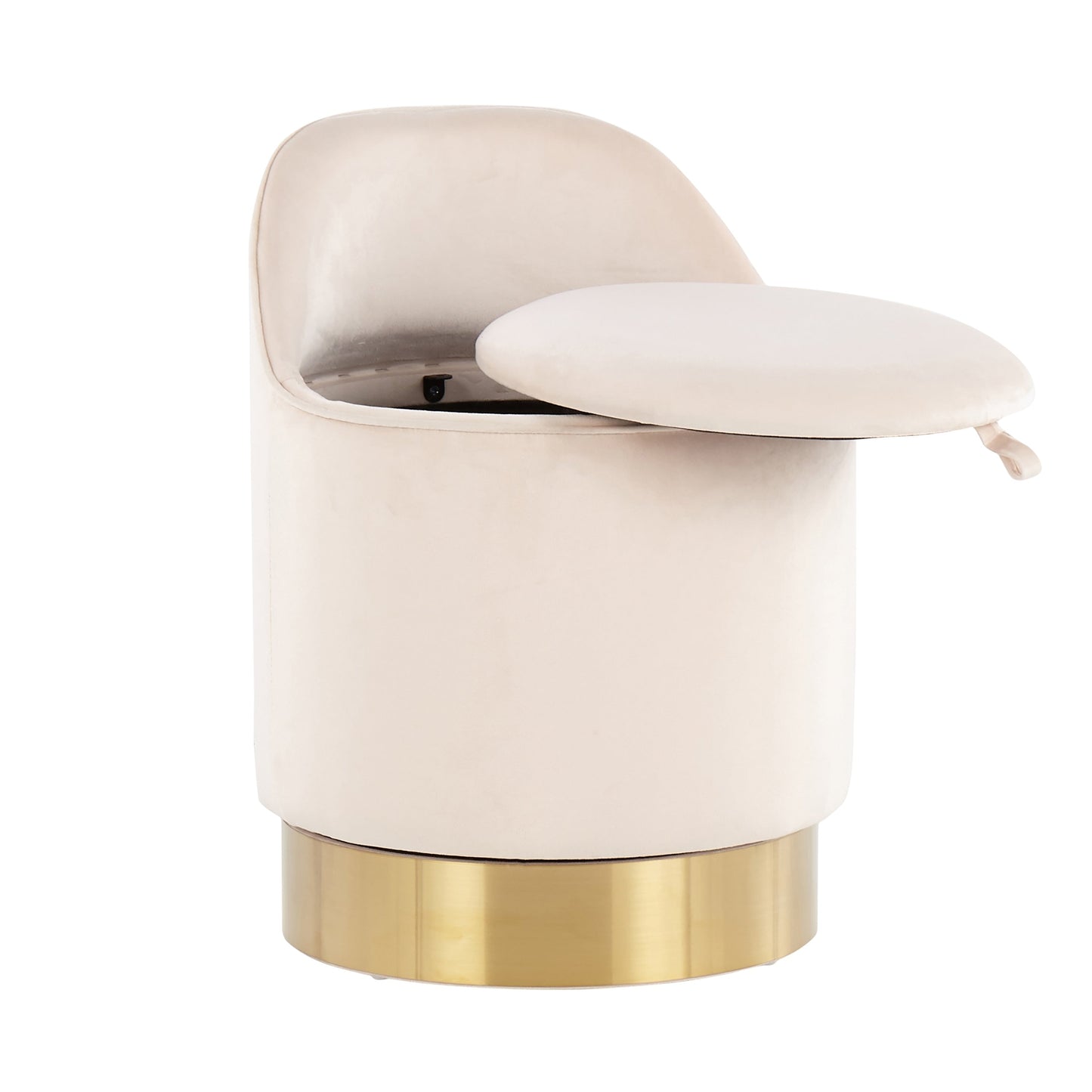 Tabouret de coiffeuse pivotant en velours Corday de Silver Orchid
