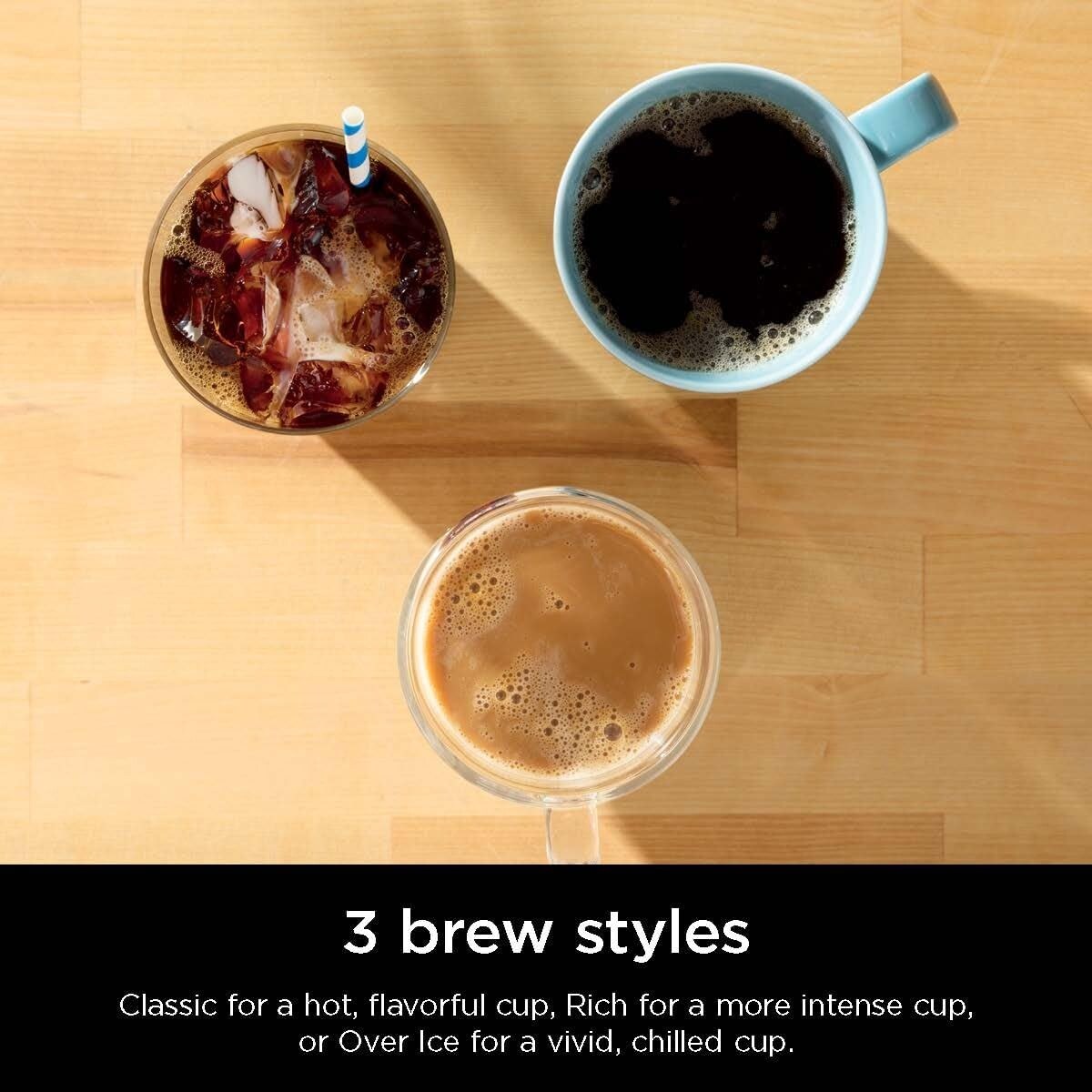 Machine à café pour une seule tasse, compatible avec les K-Cups, réservoir de 56 oz, tailles de préparation de 6 à 24 oz, option café glacé.