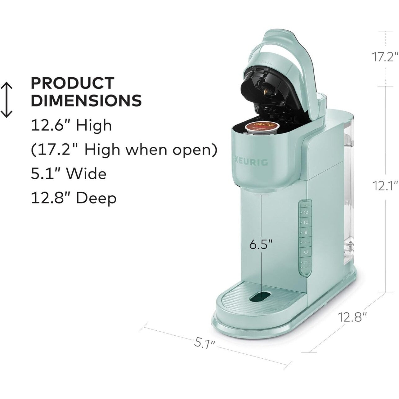 Machine à café à dosettes K-Cup, 3 tailles de café, café fort, réservoir de 42 oz, menthe