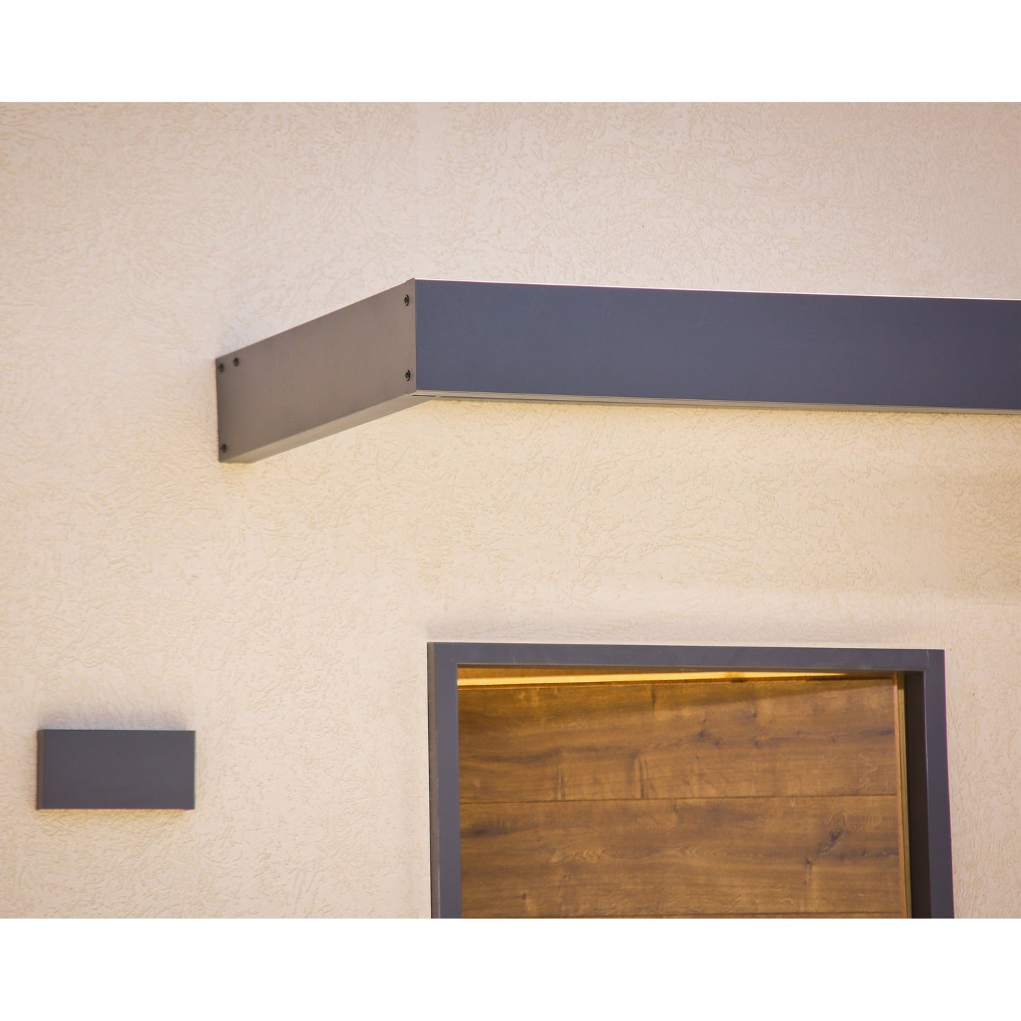 Auvent de porte et de fenêtre Sophia de 3 pieds, gris transparent