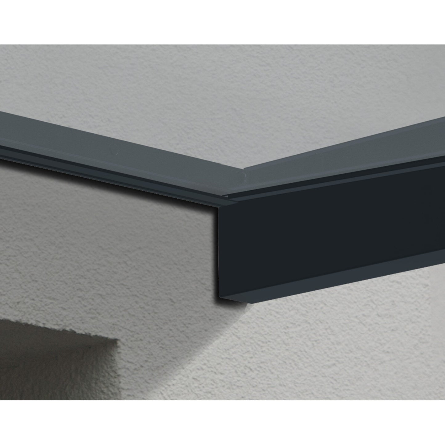 Auvent de porte et de fenêtre Sophia de 3 pieds, gris transparent