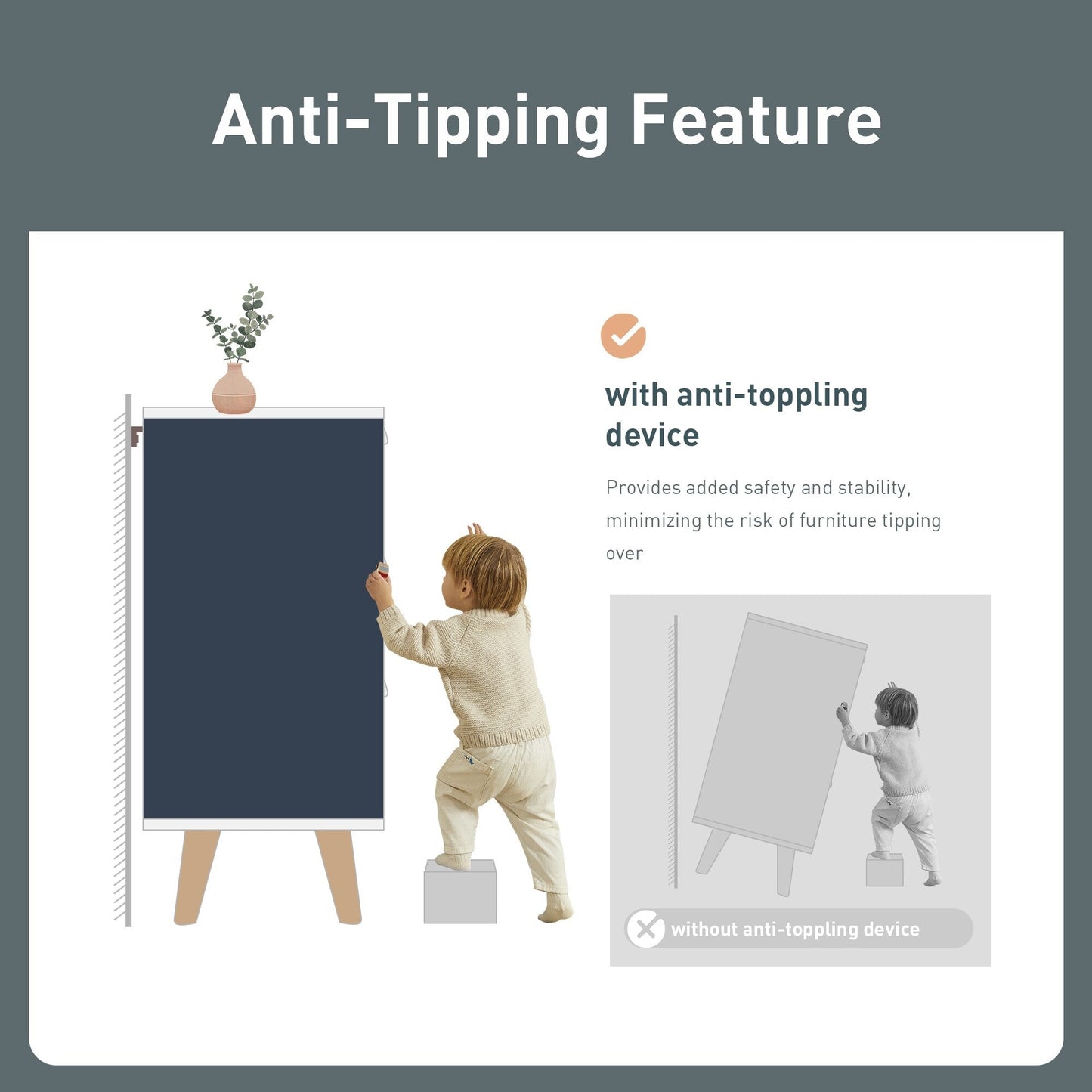 Chariot d'îlot de cuisine Sophia & William avec plateau rabattable et plateau en bois de caoutchouc, chariot de cuisine roulant avec grand placard de rangement