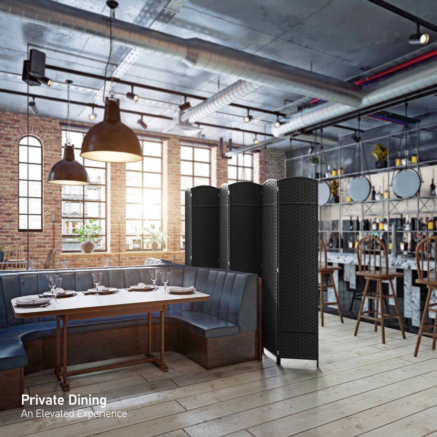 Sorbus Écran de séparation de pièce à 6 panneaux, grand écran de confidentialité, extra large, à double charnière, en maille tissée à la main, pliable - 6 pieds