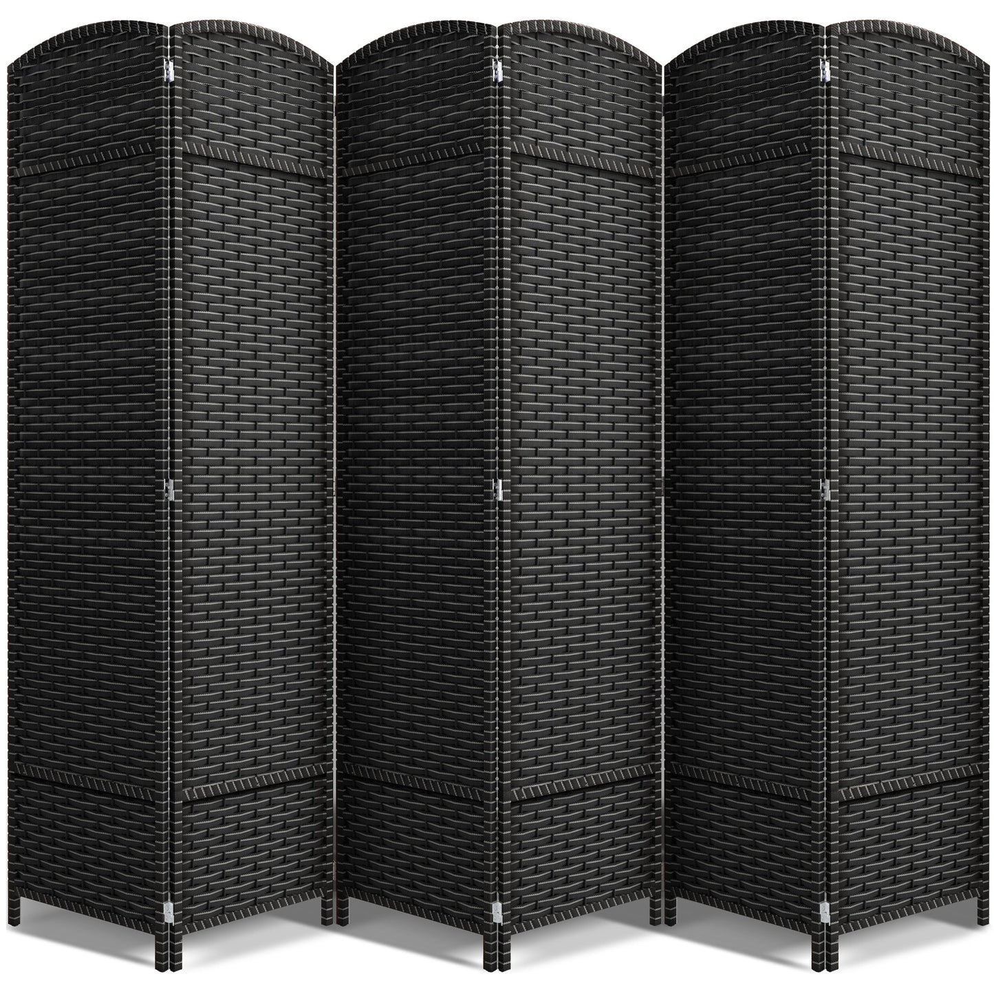 Sorbus Écran de séparation de pièce à 6 panneaux, grand écran de confidentialité, extra large, à double charnière, en maille tissée à la main, pliable - 6 pieds