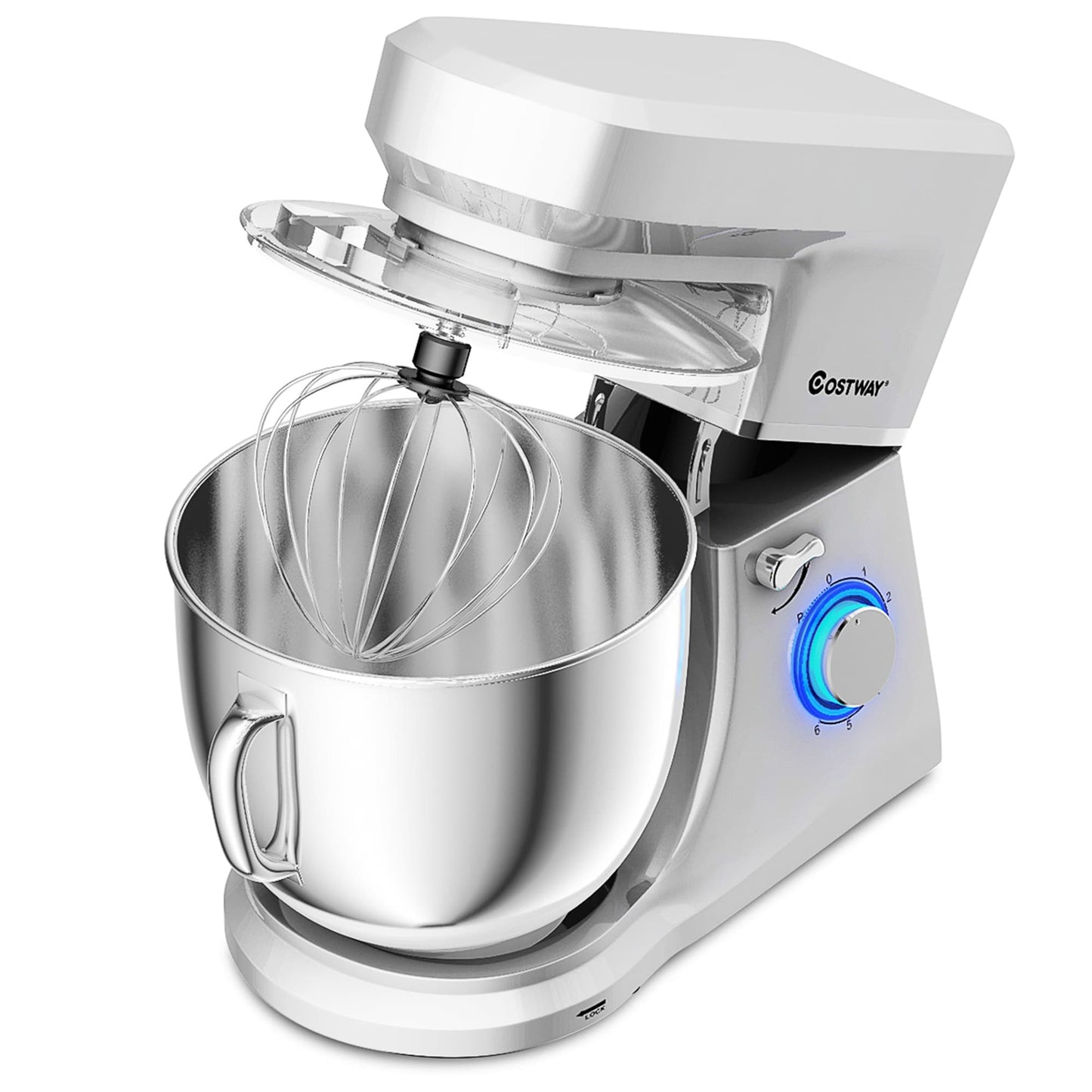 Robot pâtissier 7,5 Qt, 6 vitesses, tête inclinable, avec batteur électrique