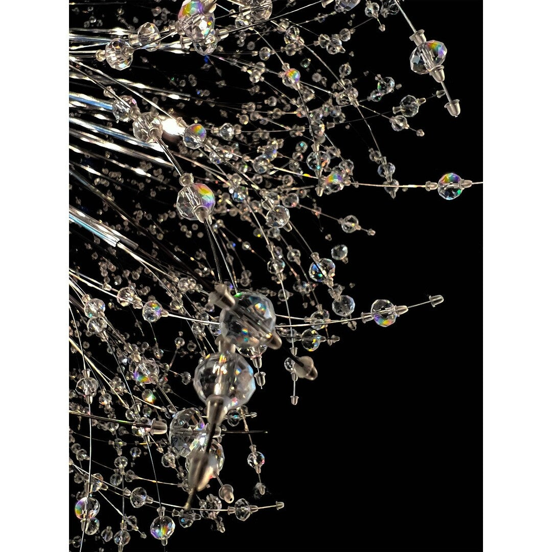 Luminaire suspendu en forme d'étoile de 47 pouces de large avec cristaux