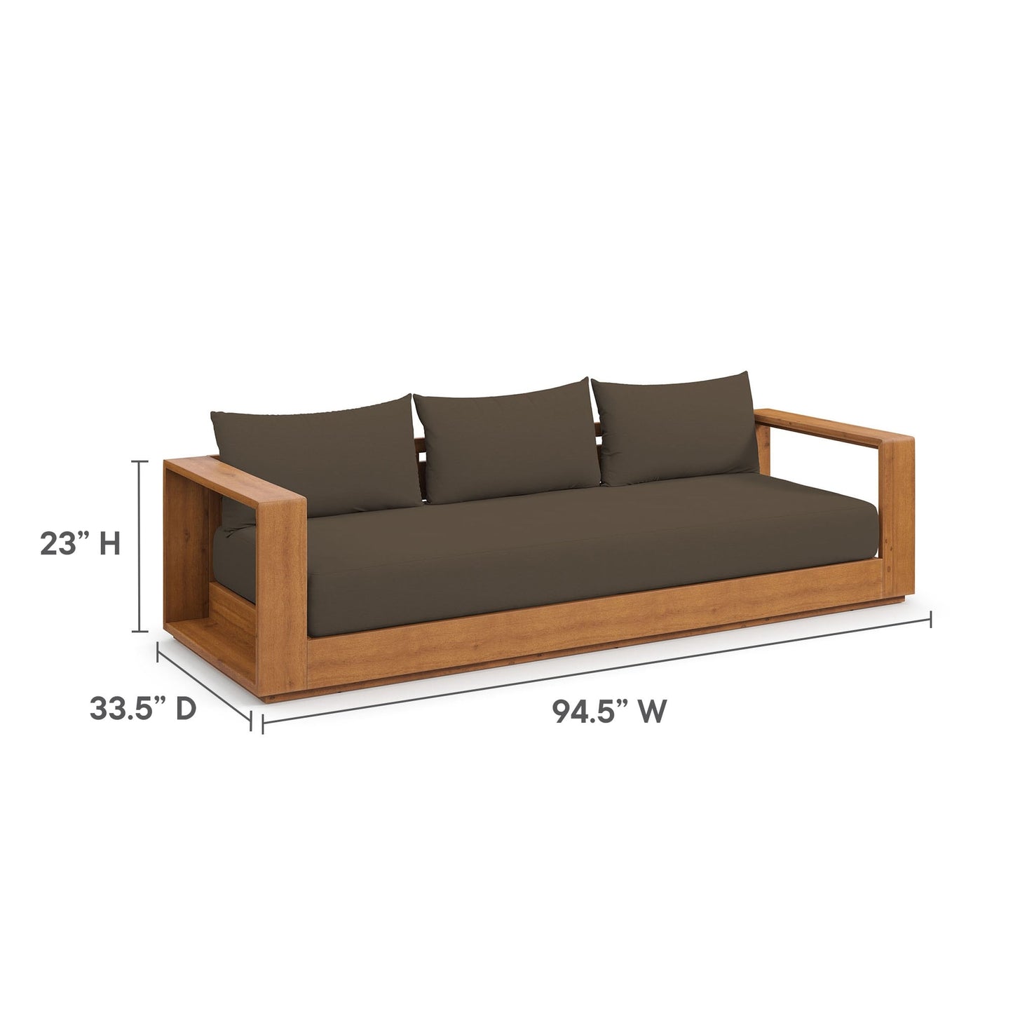 Ensemble de meubles de jardin en acacia Tahoe pour terrasse, 5 pièces