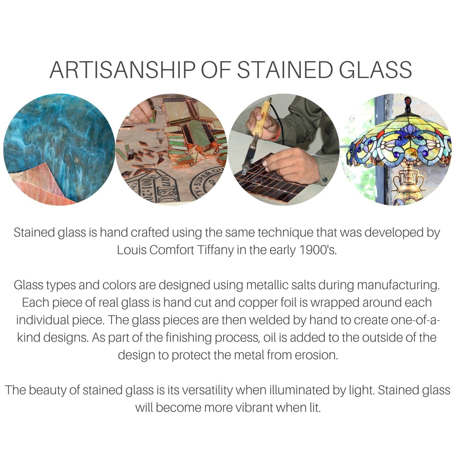 Ventilateur de plafond Halston en verre dépoli style Tiffany - Spice - 52L x 52W x 19H - 52L x 52W x 19H