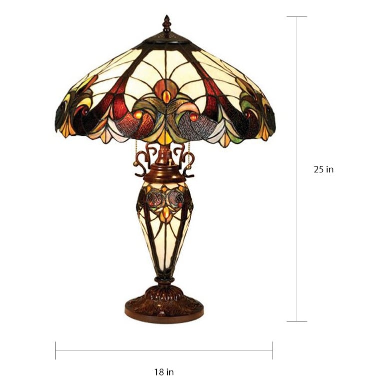 Lampe de table Tiffany Style Victoria 2+1 lumières