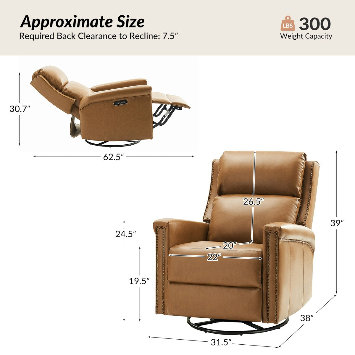 Ensemble de 2 fauteuils inclinables électriques pivotants et basculants Tobias de HULALA HOME