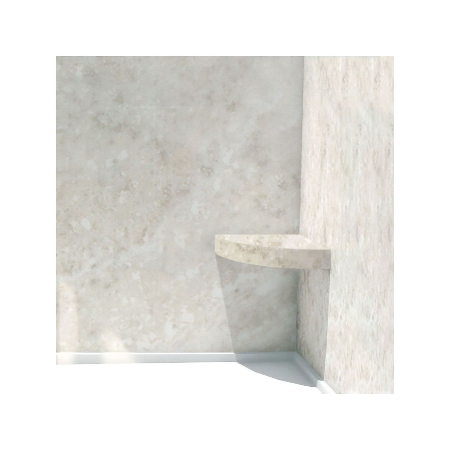 Transolid Studio, siège de douche d'angle mural en surface solide, 35,5 x 35,5 cm - 36,8 x 36,2 x 7,6 cm