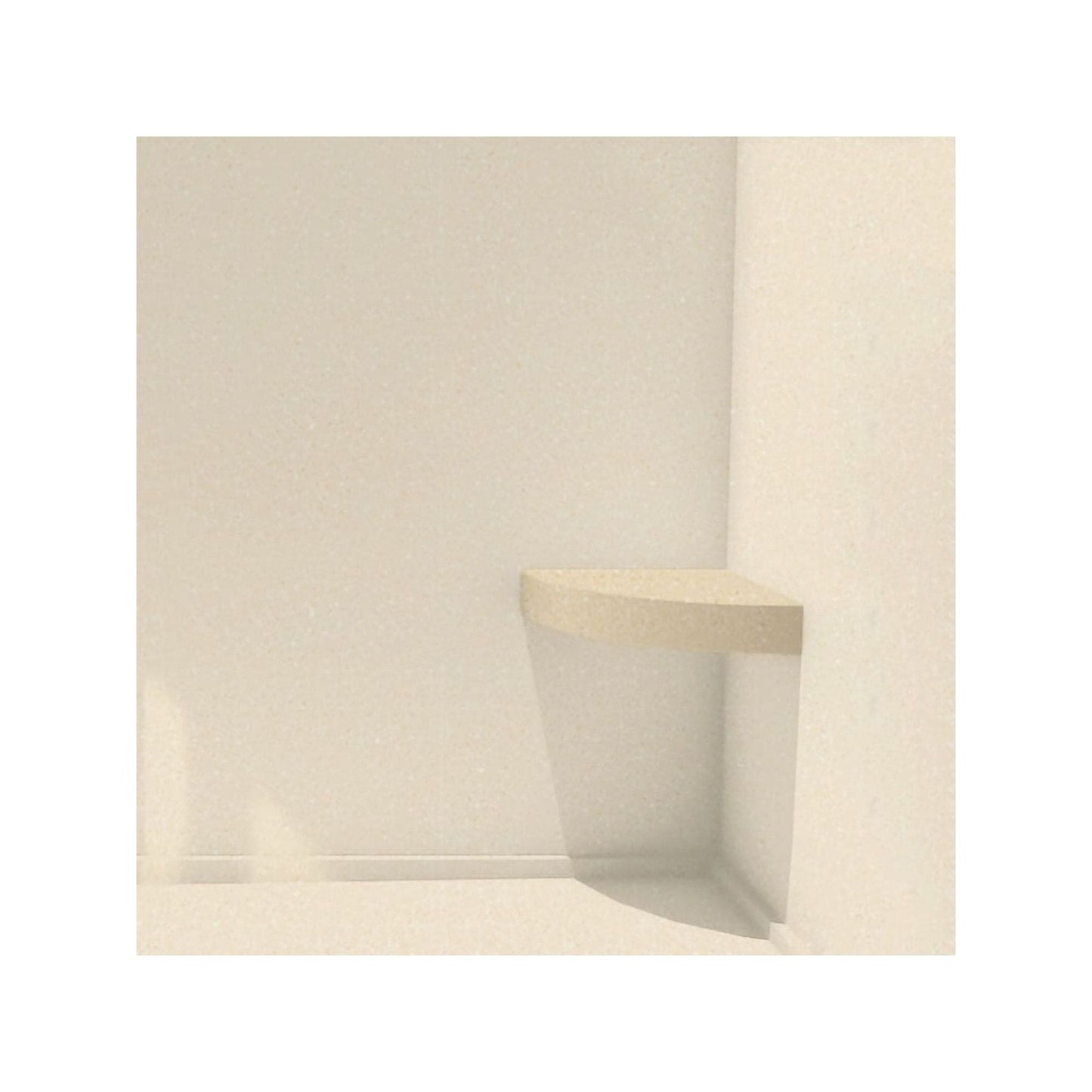 Transolid Studio, siège de douche d'angle mural en surface solide, 35,5 x 35,5 cm - 36,8 x 36,2 x 7,6 cm