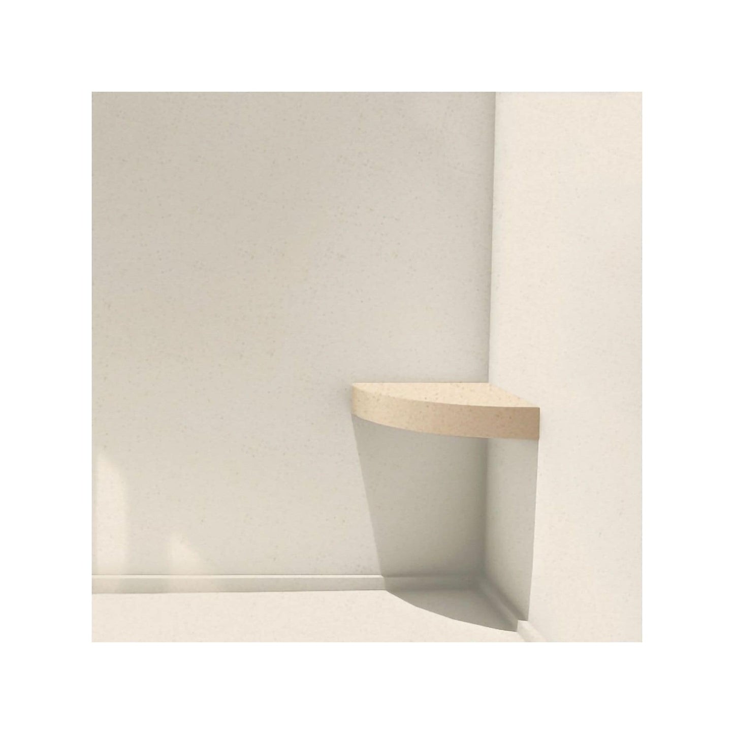 Transolid Studio, siège de douche d'angle mural en surface solide, 35,5 x 35,5 cm - 36,8 x 36,2 x 7,6 cm