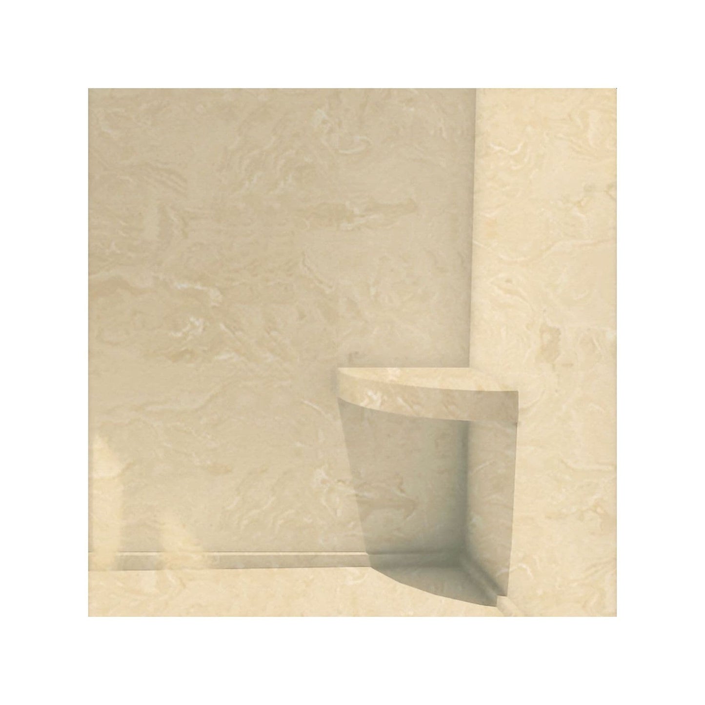 Transolid Studio, siège de douche d'angle mural en surface solide, 35,5 x 35,5 cm - 36,8 x 36,2 x 7,6 cm