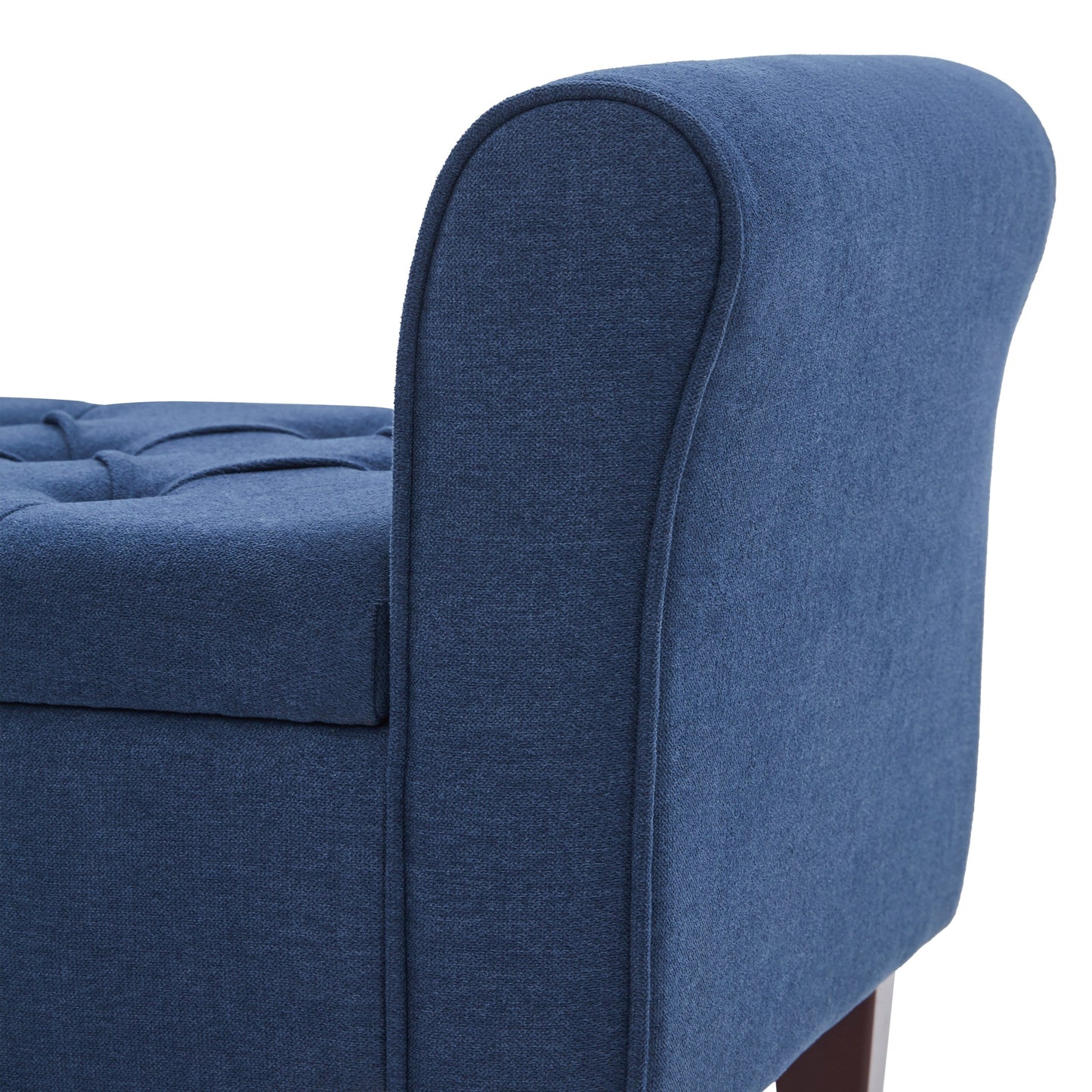 Banc de rangement capitonné, banc avec accoudoirs, banc d'entrée avec couvercle rabattable, 50,4 pouces.