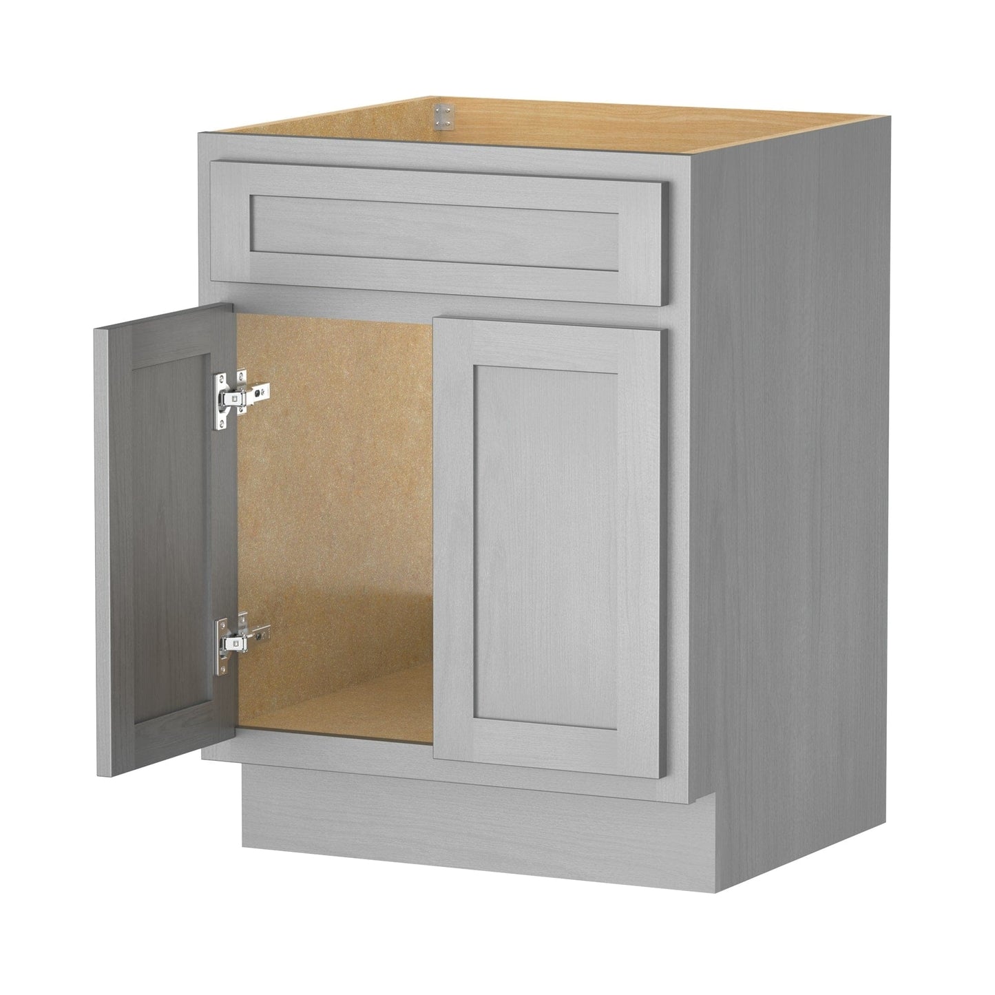 Meuble-lavabo de salle de bain Vanity Art en bois massif, 60 cm (24 pouces), avec lavabo simple.