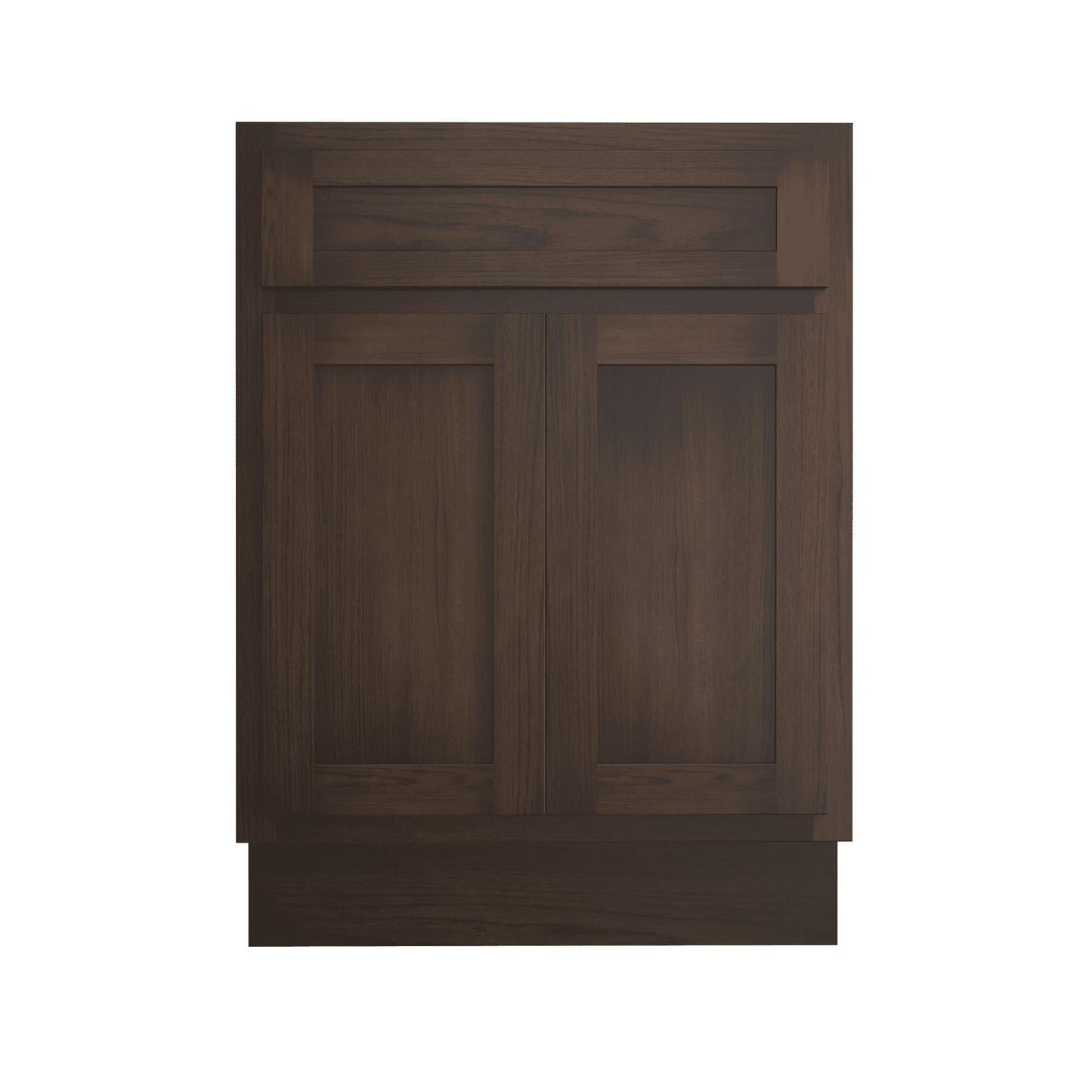 Meuble-lavabo de salle de bain Vanity Art en bois massif, 60 cm (24 pouces), avec lavabo simple.