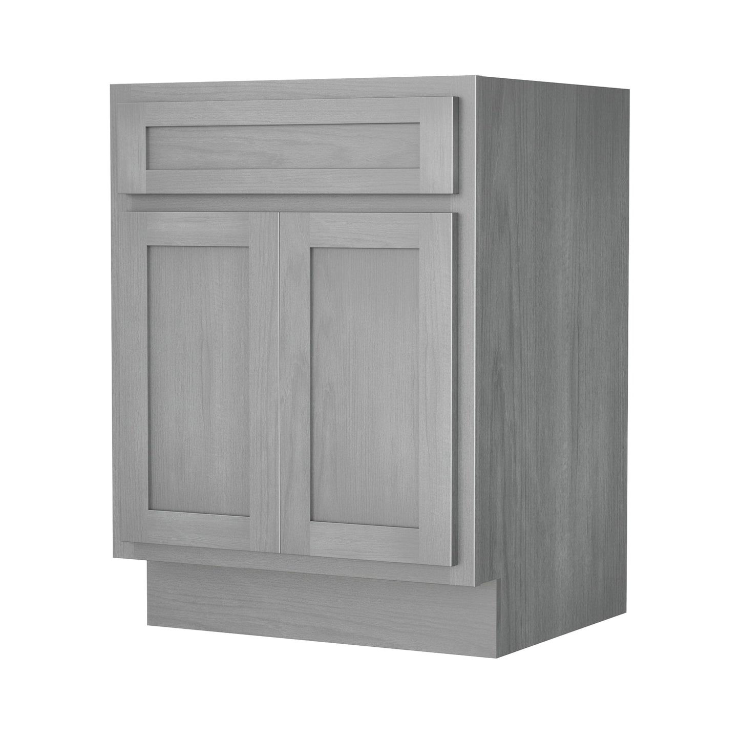 Meuble-lavabo de salle de bain Vanity Art en bois massif, 60 cm (24 pouces), avec lavabo simple.