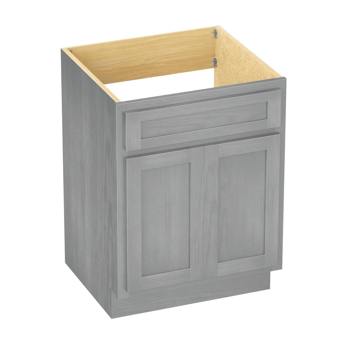 Meuble-lavabo de salle de bain Vanity Art en bois massif, 60 cm (24 pouces), avec lavabo simple.