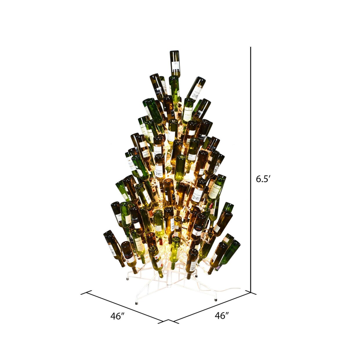 Vickerman 6.5' x 46 bouteilles de vin blanc artificielles DuraL 600CL. Peut contenir 121 bouteilles.