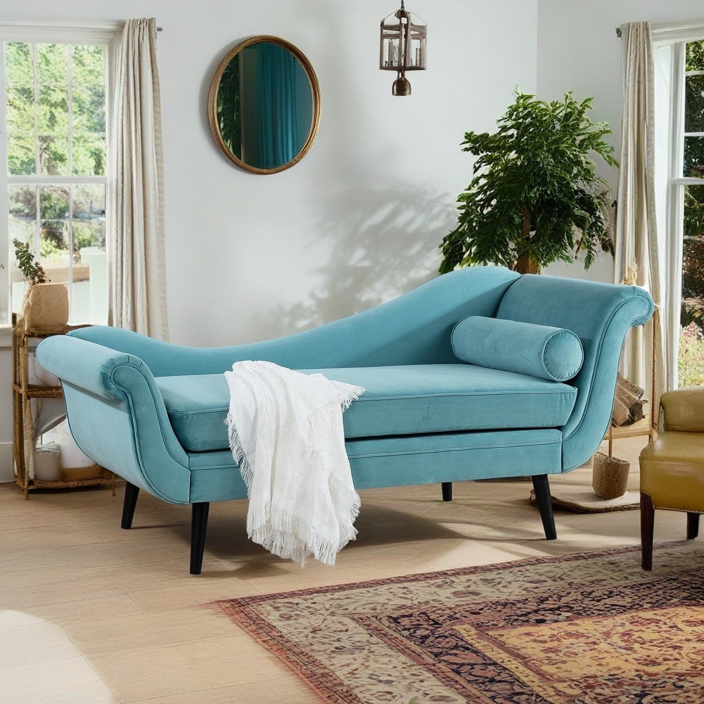 Chaise longue vintage avec accoudoirs enroulés de Christopher Knight Home