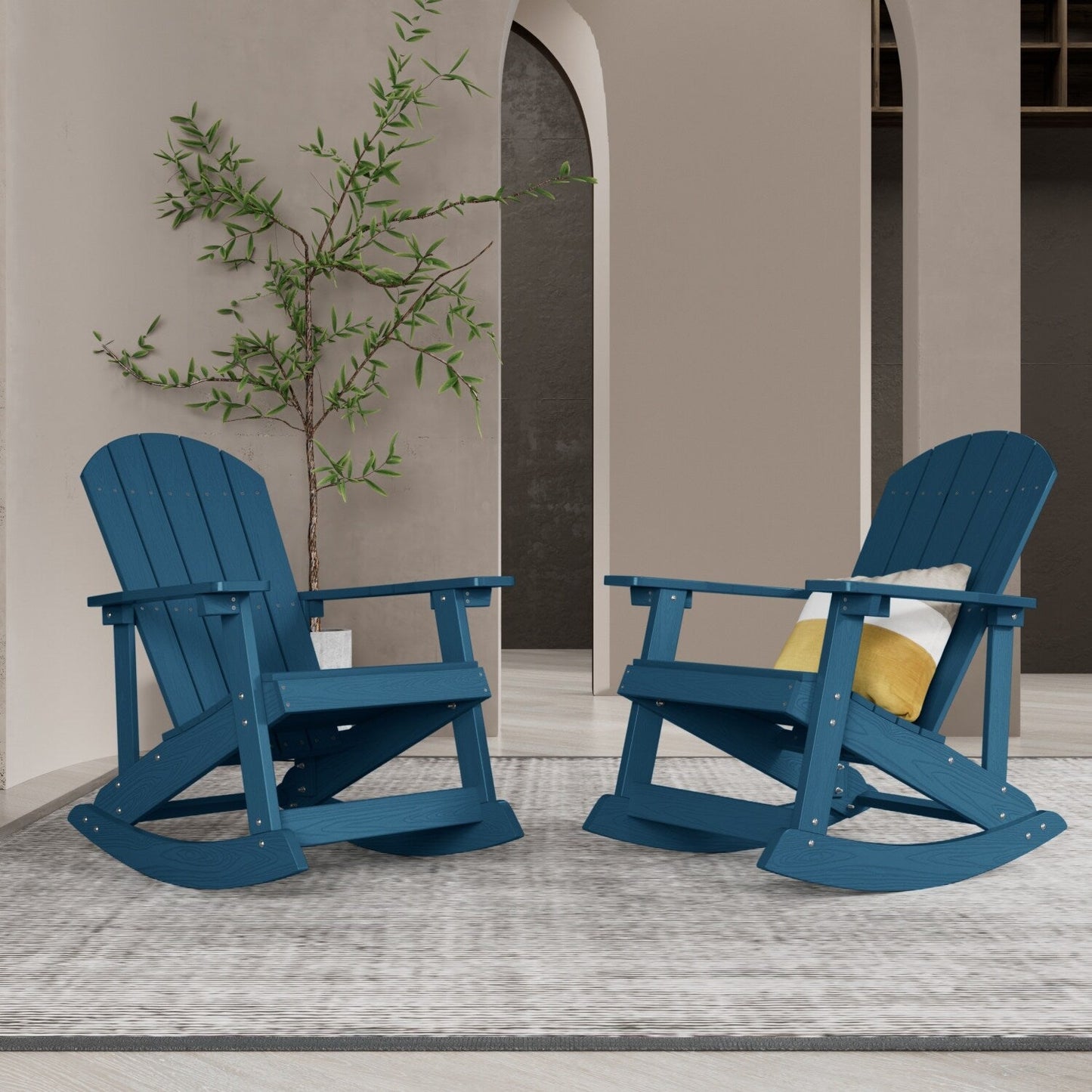 WINSOON Chaise à bascule d'extérieur, résistante aux intempéries, lot de 2