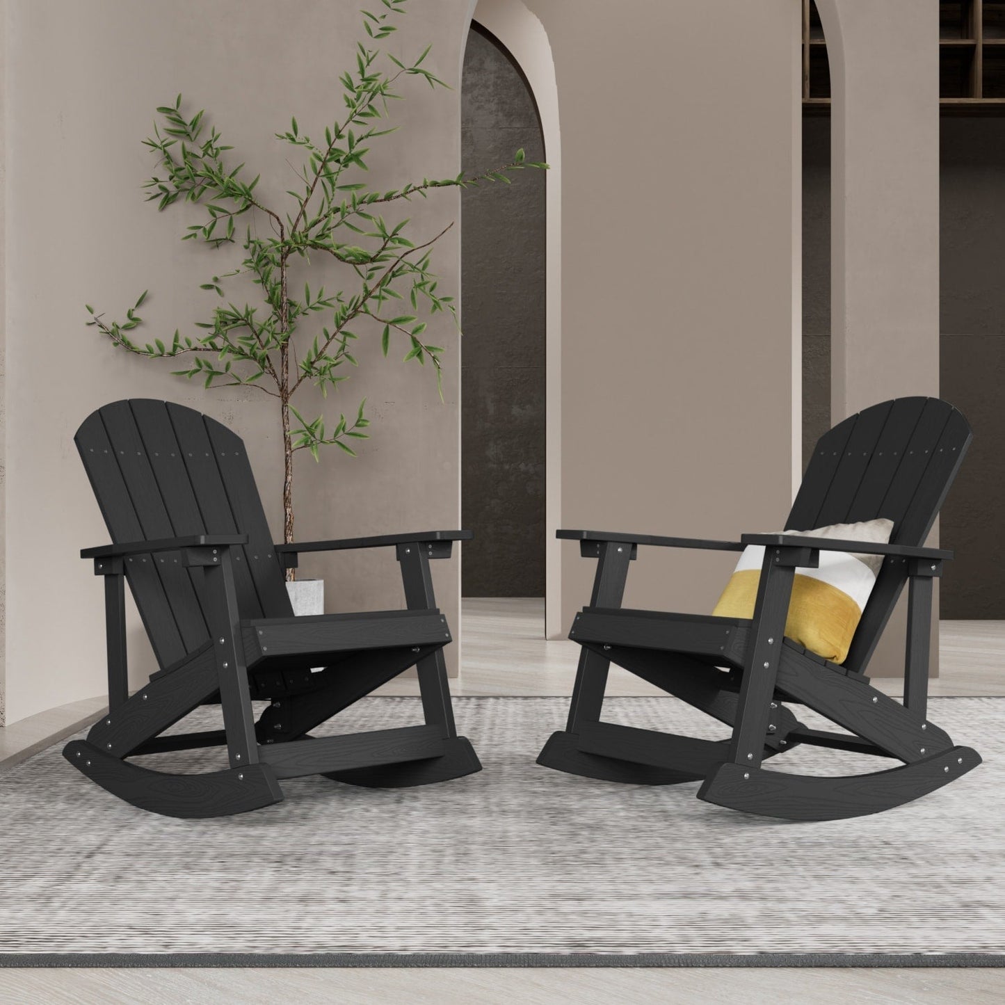 WINSOON Chaise à bascule d'extérieur, résistante aux intempéries, lot de 2