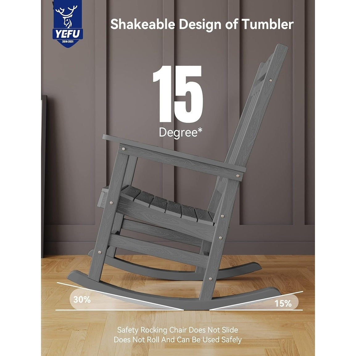 WINSOON Chaise à bascule d'extérieur, résistante aux intempéries, lot de 2