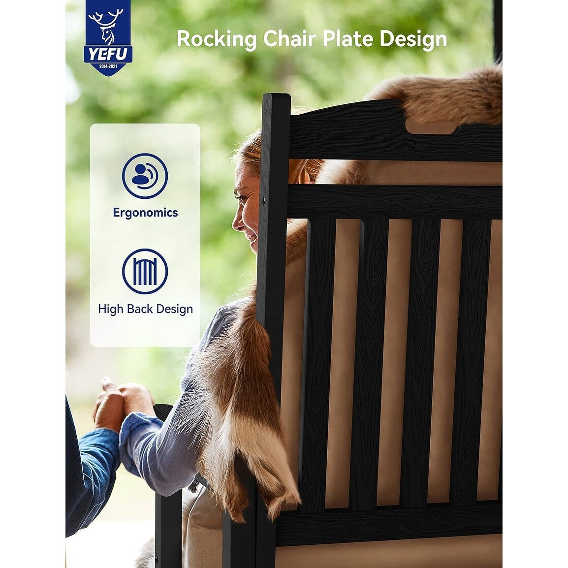 WINSOON Chaise à bascule d'extérieur, résistante aux intempéries, lot de 2