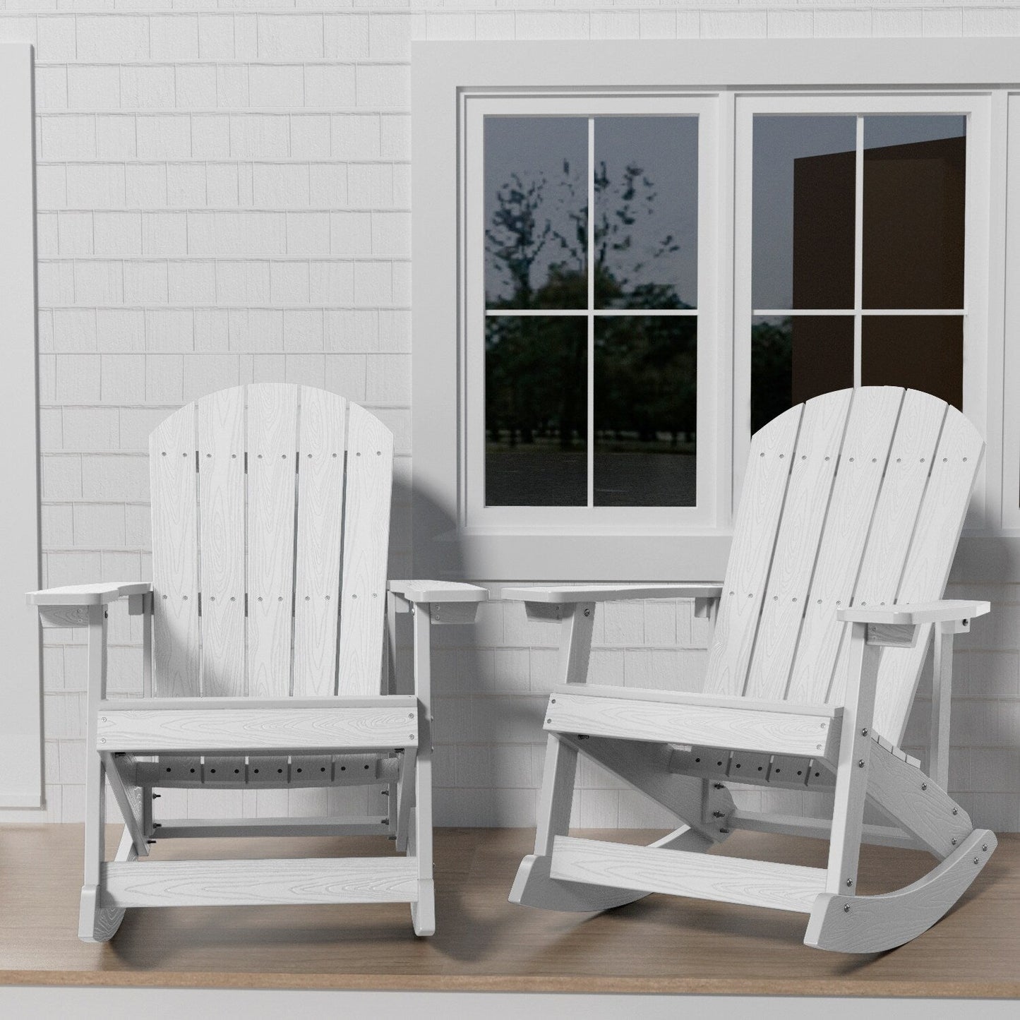 WINSOON Chaise à bascule d'extérieur, résistante aux intempéries, lot de 2
