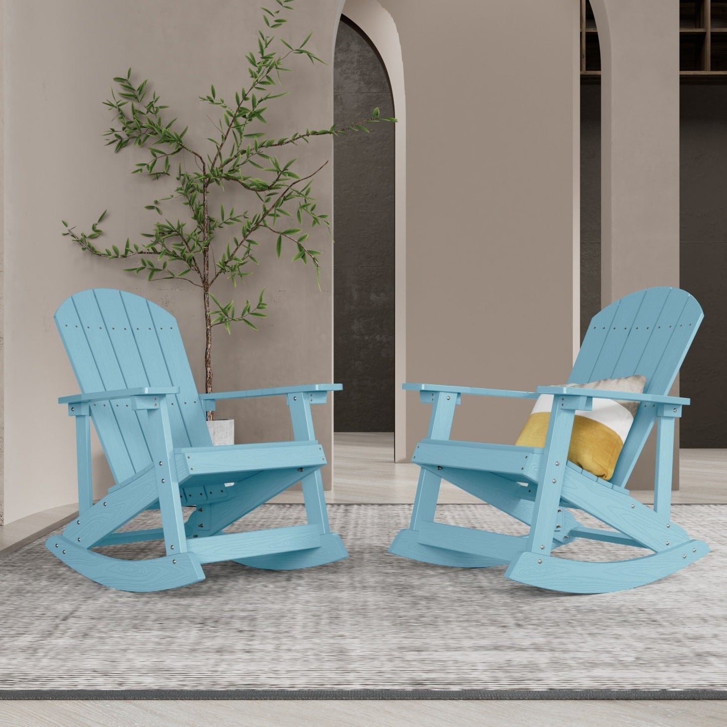 WINSOON Chaise à bascule d'extérieur, résistante aux intempéries, lot de 2