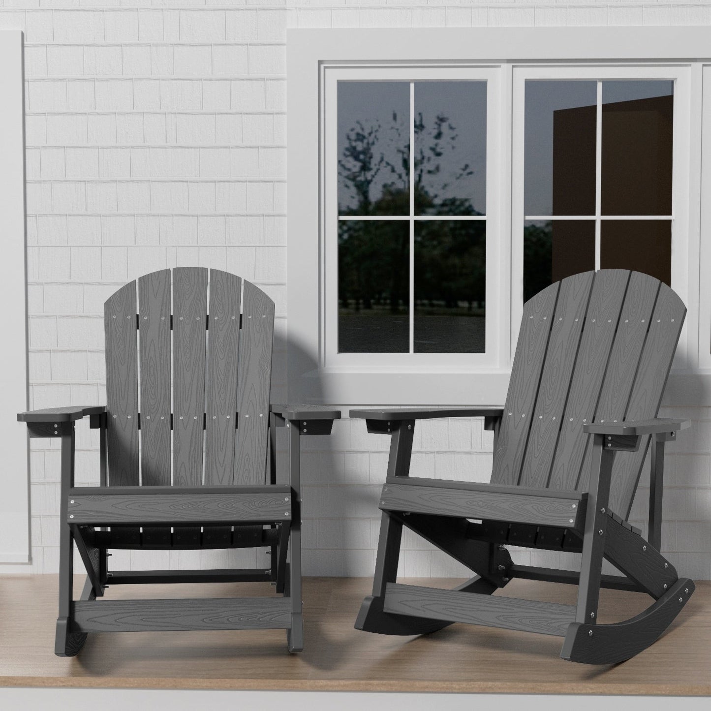 WINSOON Chaise à bascule d'extérieur, résistante aux intempéries, lot de 2