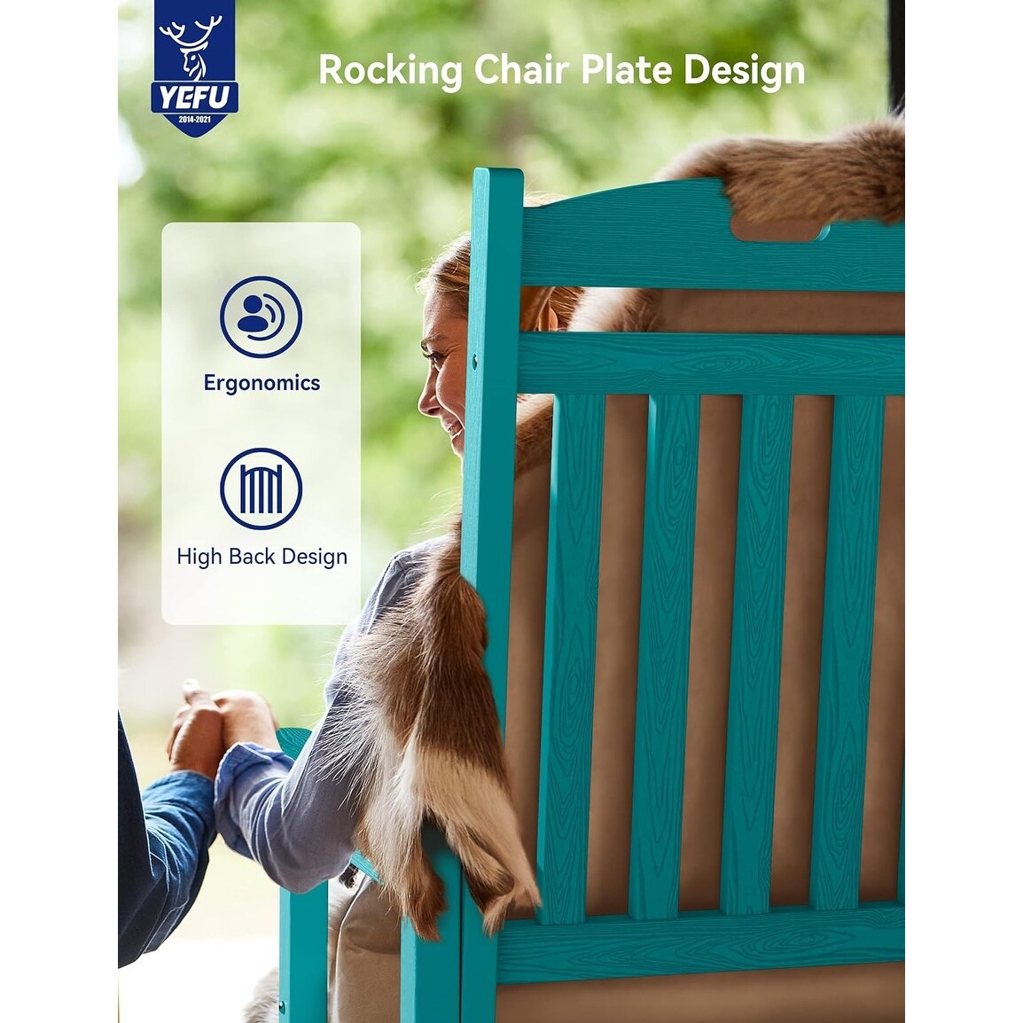 WINSOON Chaise à bascule d'extérieur, résistante aux intempéries, lot de 2