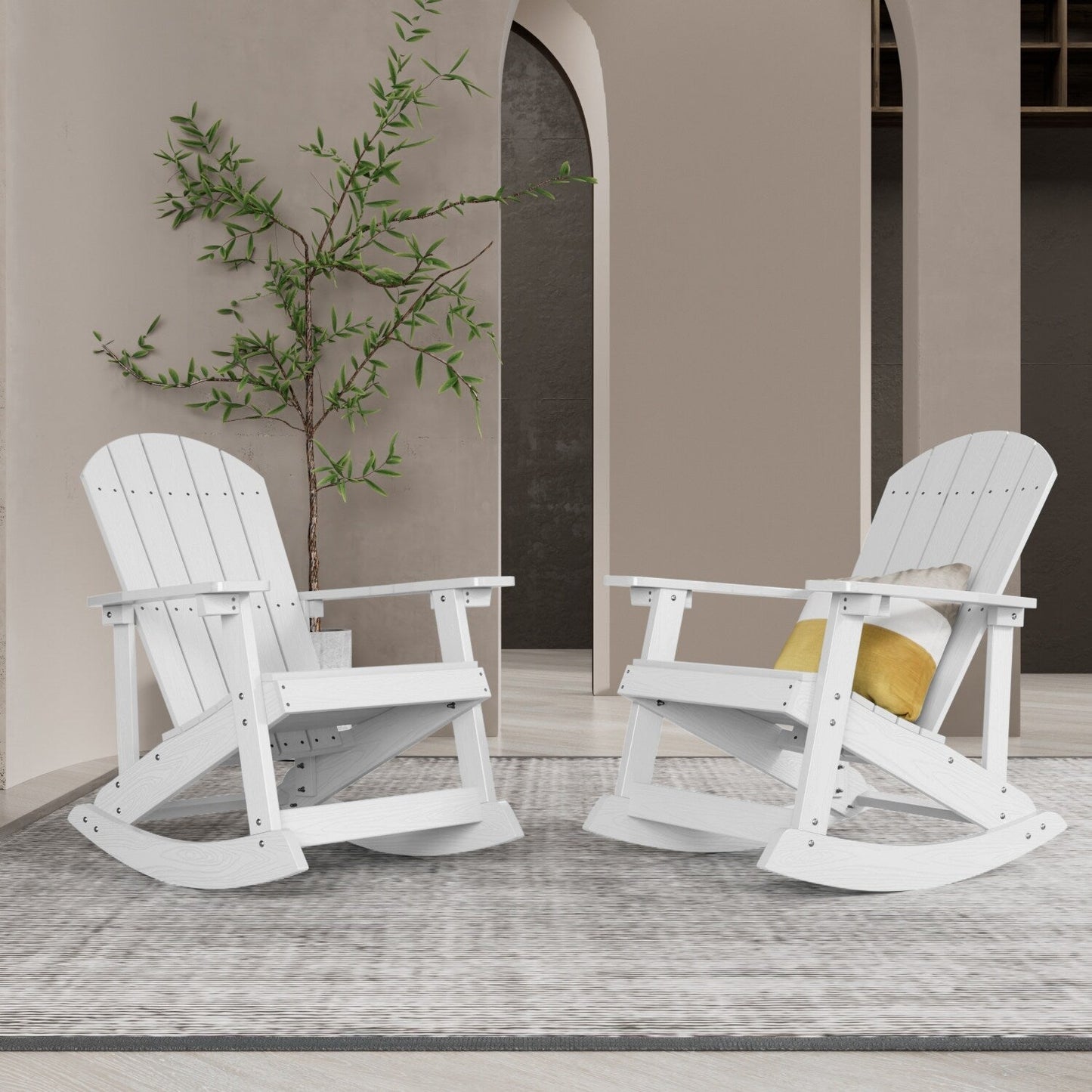 WINSOON Chaise à bascule d'extérieur, résistante aux intempéries, lot de 2