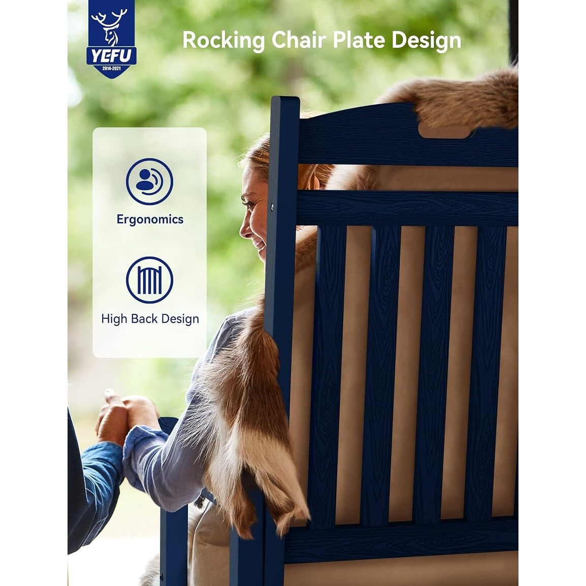 WINSOON Chaise à bascule d'extérieur, résistante aux intempéries, lot de 2