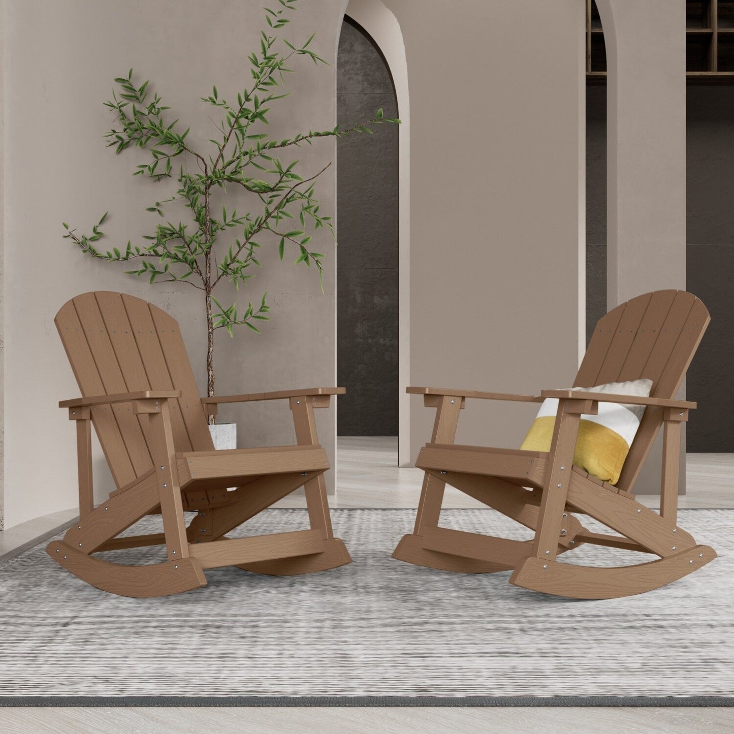 WINSOON Chaise à bascule d'extérieur, résistante aux intempéries, lot de 2