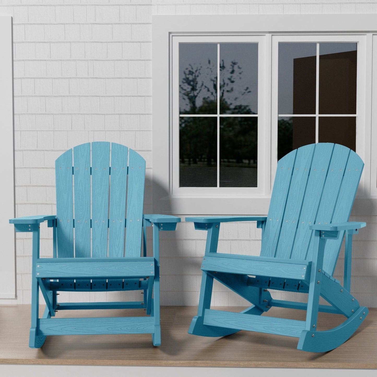 WINSOON Chaise à bascule d'extérieur, résistante aux intempéries, lot de 2