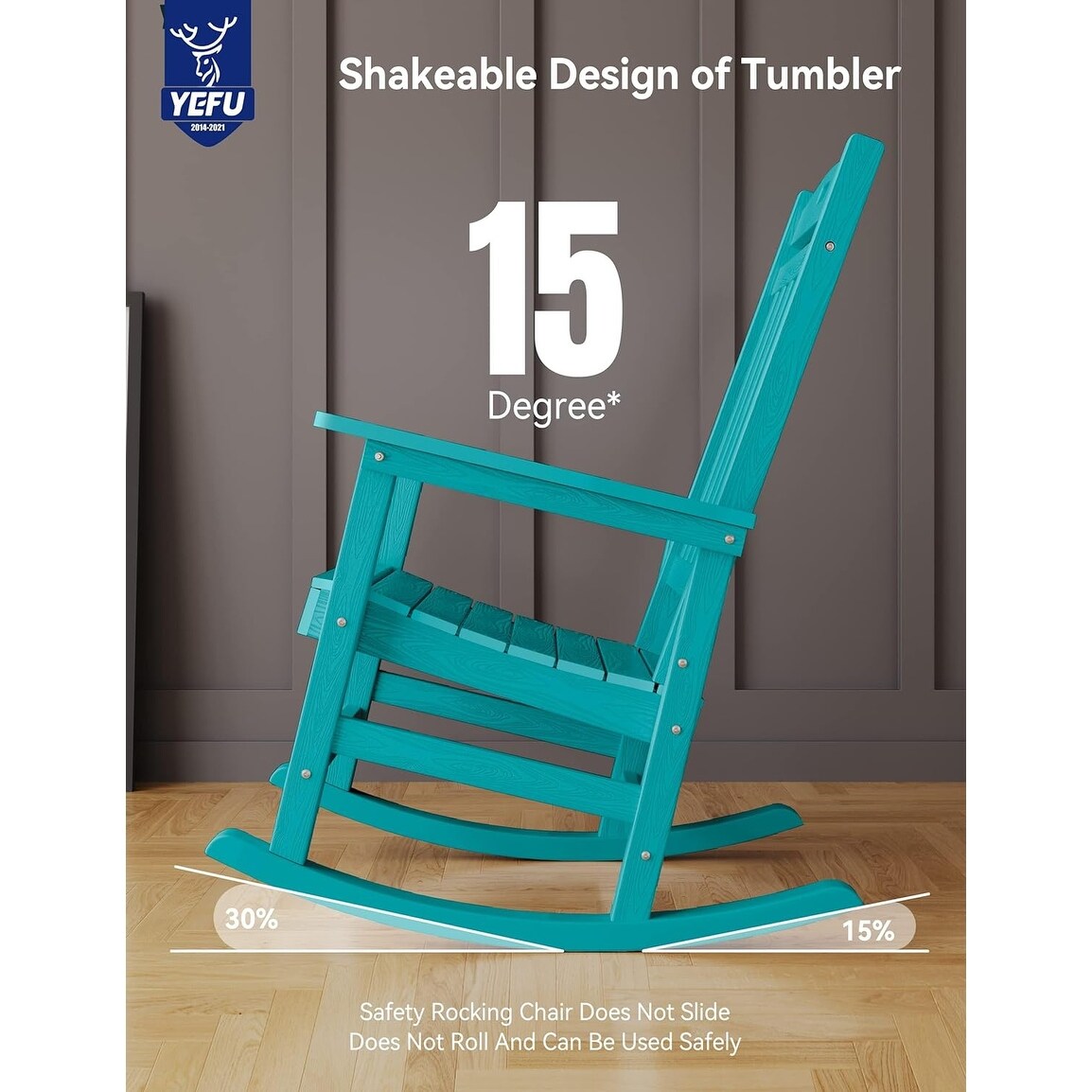 WINSOON Chaise à bascule d'extérieur, résistante aux intempéries, lot de 2