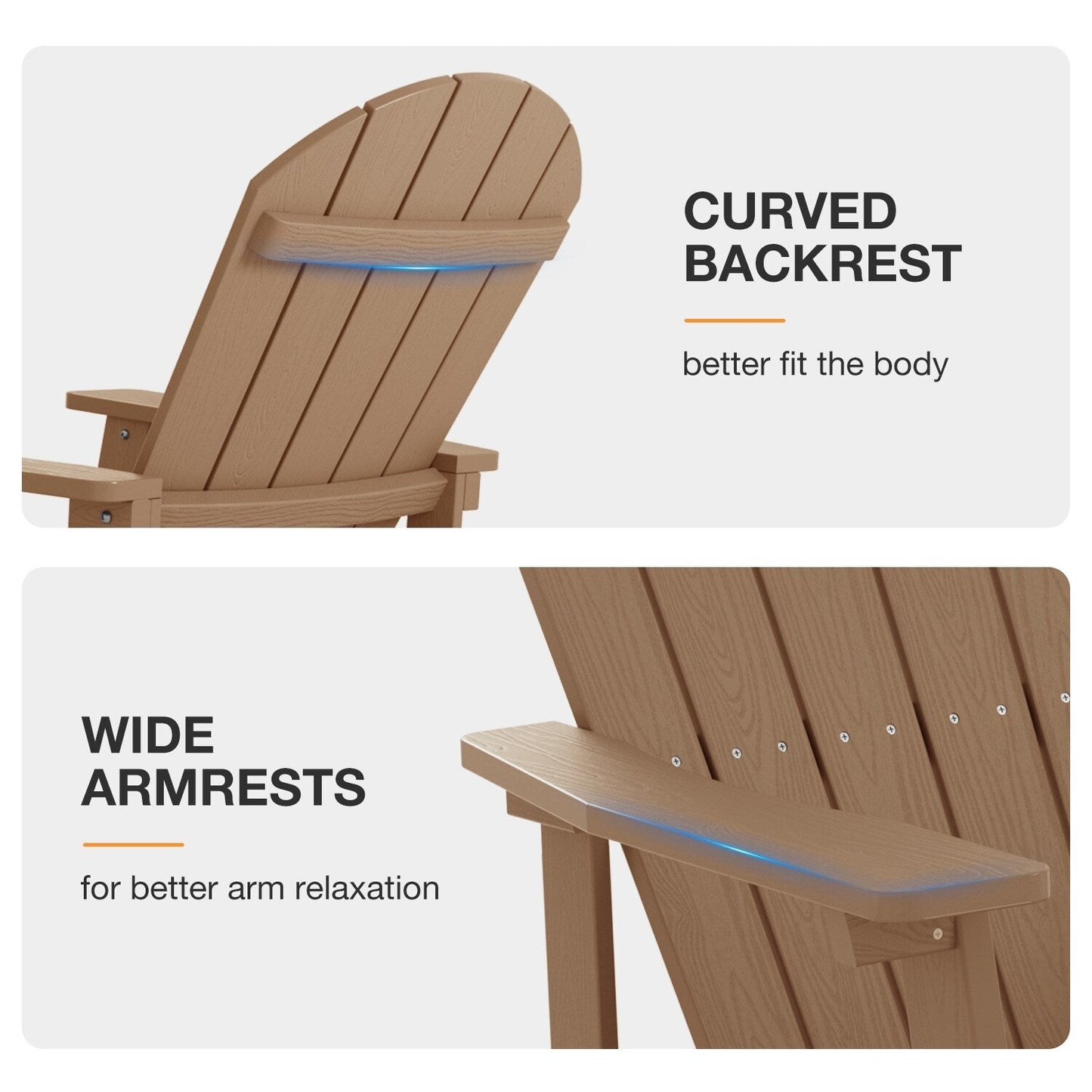 WINSOON Chaise à bascule d'extérieur, résistante aux intempéries, lot de 2