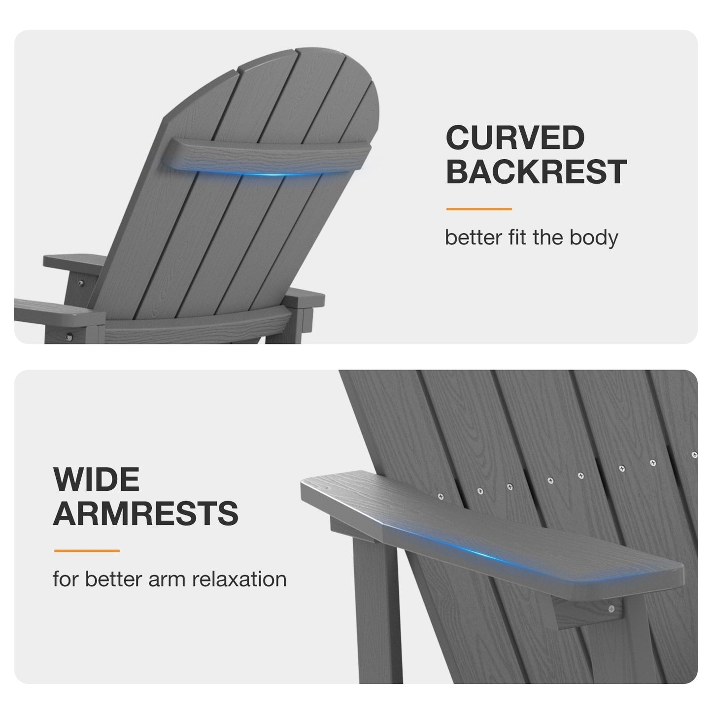 WINSOON Chaise à bascule d'extérieur, résistante aux intempéries, lot de 2
