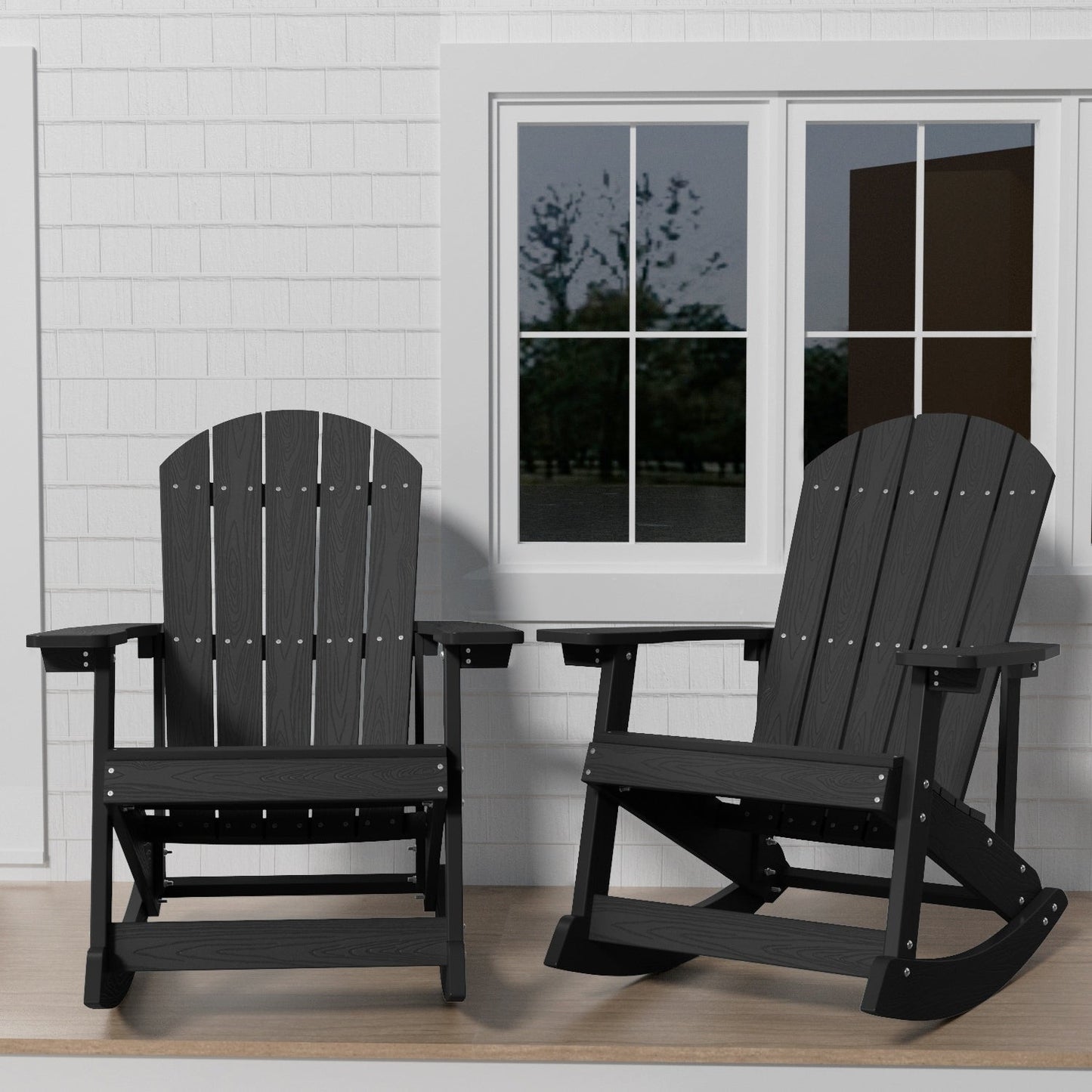 WINSOON Chaise à bascule d'extérieur, résistante aux intempéries, lot de 2