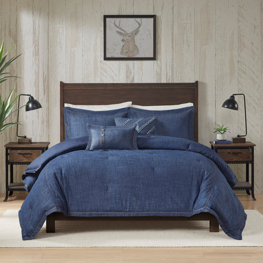 Ensemble de couette en jean Perry Blue surdimensionné et surrempli de Woolrich