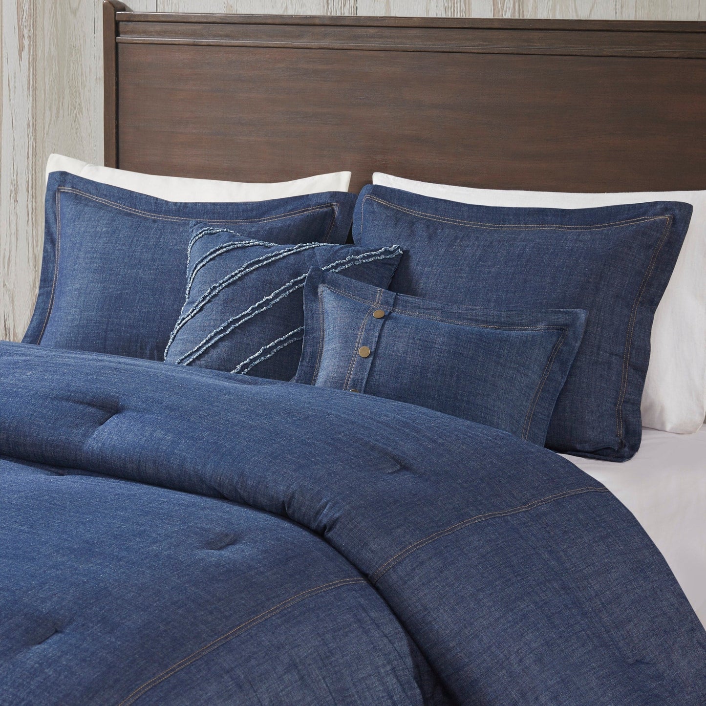 Ensemble de couette en jean Perry Blue surdimensionné et surrempli de Woolrich