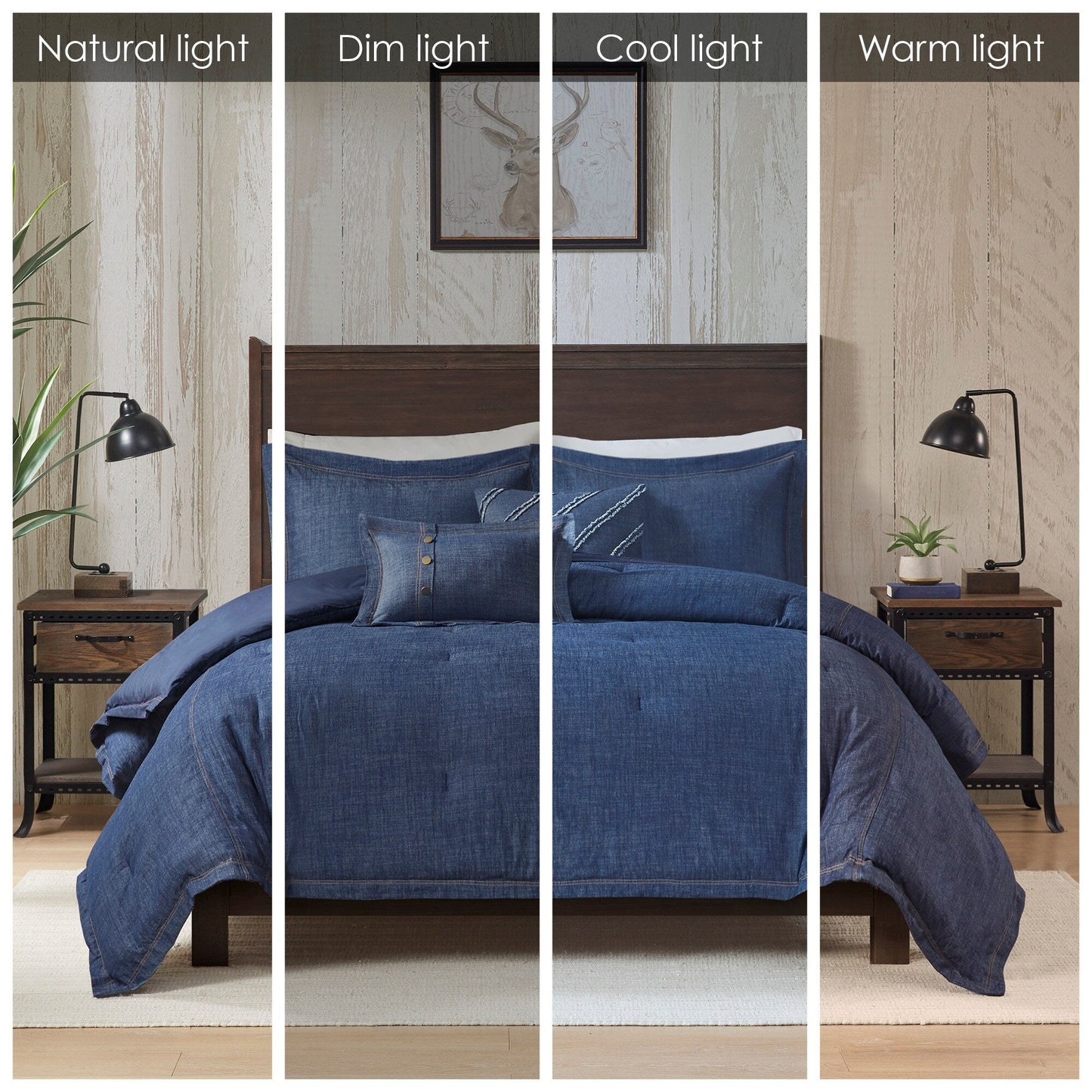 Ensemble de couette en jean Perry Blue surdimensionné et surrempli de Woolrich