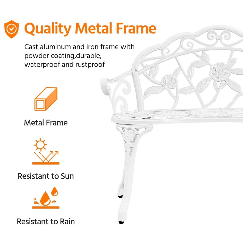 Yaheetech Banc extérieur en métal pour terrasse, parc, jardin - N/A