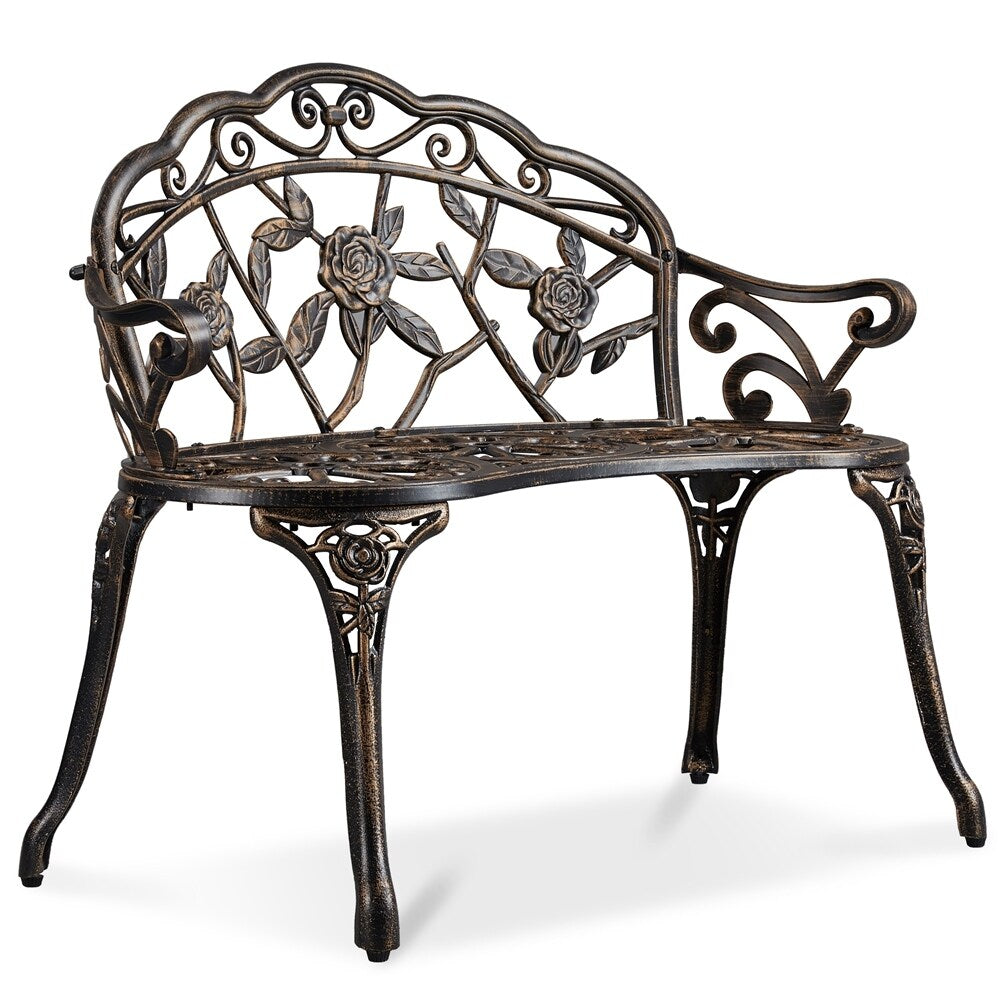 Yaheetech Banc extérieur en métal pour terrasse, parc, jardin - N/A
